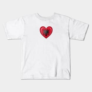 Albanian Heart Flag Kids T-Shirt